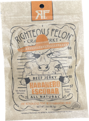 RIGHTEOUS FELON 2oz HABANERO ESCOBAR BEEF JERKY