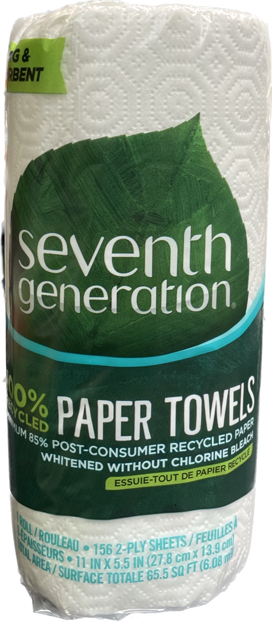 SEVENTH GENERATION 1CT 2PLY SHEETS PAPER TOWEL WHITE