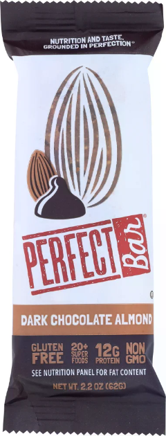 PERFECT BAR 2.2OZ DARK CHOCOLTE ALMOND PROTEIN BAR 