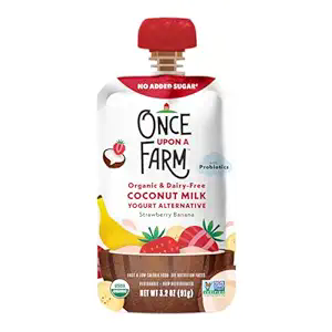ONCE UPON A FARM 3.2OZ COCONUT MILK YOGURT ALTERNATIVE STRAWBERRY BANANA 