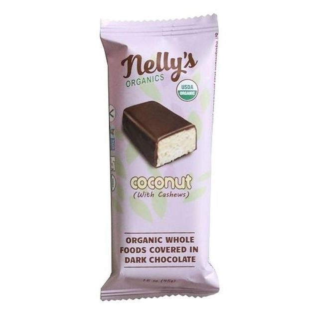 NELLY`S 1.6OZ COCONUT ORGANIC WHOLE FOODS COVERED IN CHOCOLATE BAR