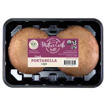 MOTHER EARTH 6oz ORGANIC PORTABELLA CAP MUSHROOMS