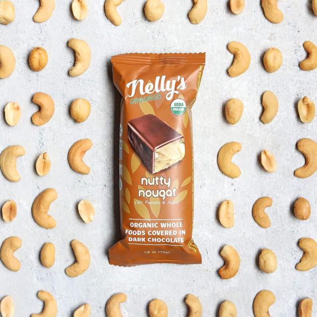 NELLY'S 1.6oz NUTTY NOUGAT PEANUT & NUTS DARK CHOCOLATE 