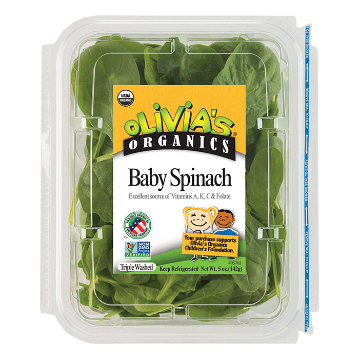 OLIVIA'S 5oz ORGANIC BABY SPINACH