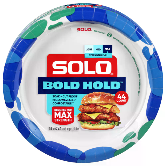 SOLO 44CT BOLD HOLD PAPER PLATES 