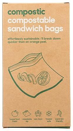 COMPOSTIC 20CT COMPOSTABLE SANDWICH BAGS 