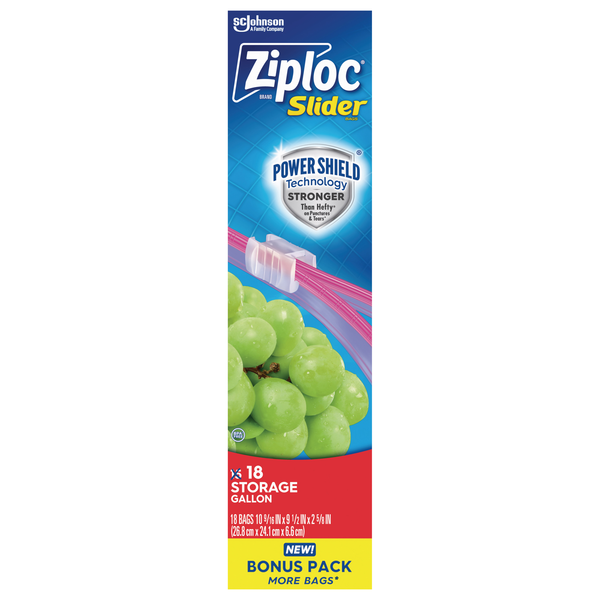SCJOHNSON 18CT ZIPLOC SLIDER BAGS 