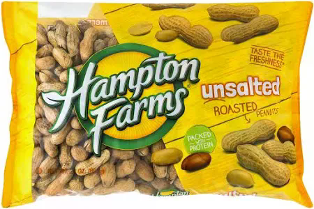 HAMPTON FARMS 16oz UNSALTED ROASTED PEANUTS